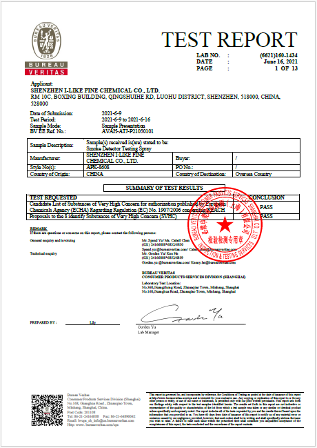 SVHC report